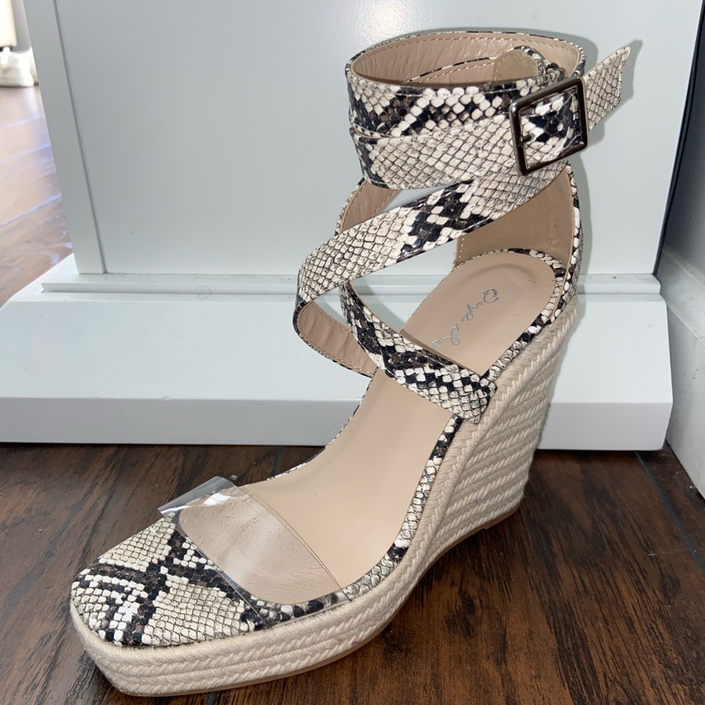 Snakeskin Wedges